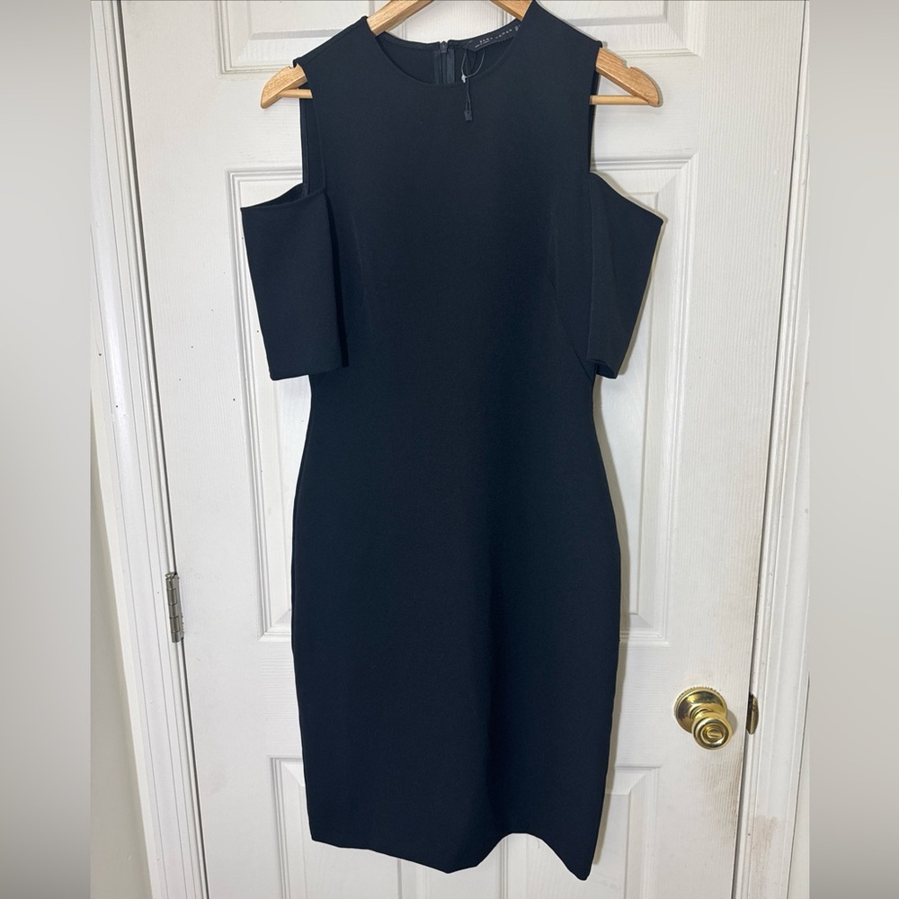 NWOT ZARA Black Dress Size Medium Cold Dress Knee Length Dress